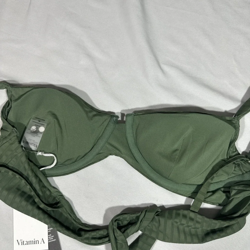 NWD $32 Target x Vitamin A [ XL ] Ribbed Demi Bikini‎ Top Green #U1748